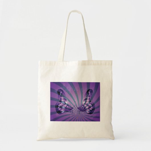 Paarse Abstracte vlinder met stralende vleugels Tote Bag (Voorkant)
