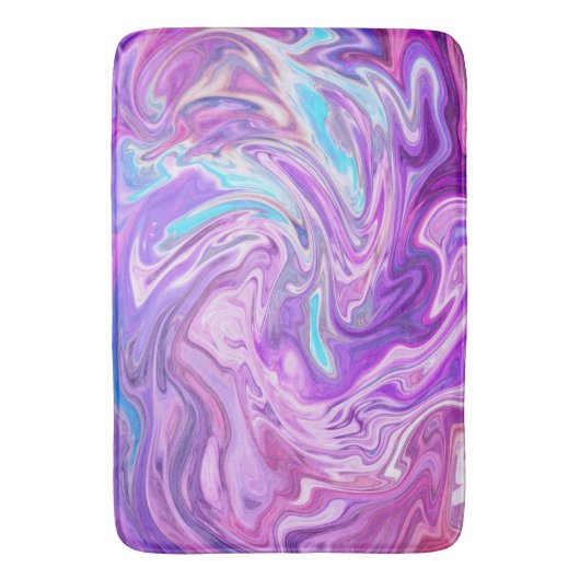 Paarse Abstracte vloeibare marmer Badmat (Voorkant Verticaal)