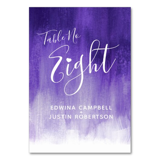 Paarse abstracte wasmoderne kunsttabel nummer 8 kaart (Achterkant)