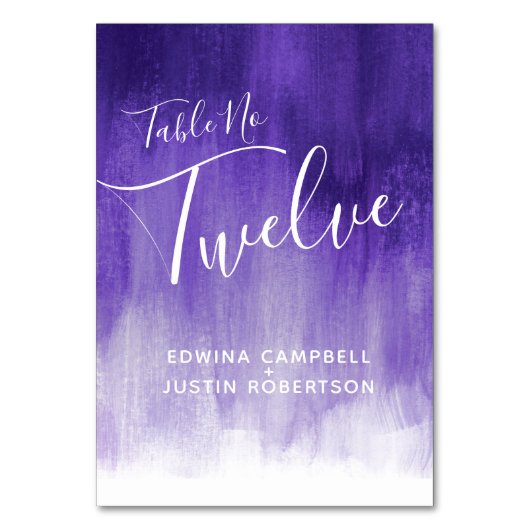 Paarse abstracte wasmoderne kunsttafel nummer 12 kaart (Achterkant)