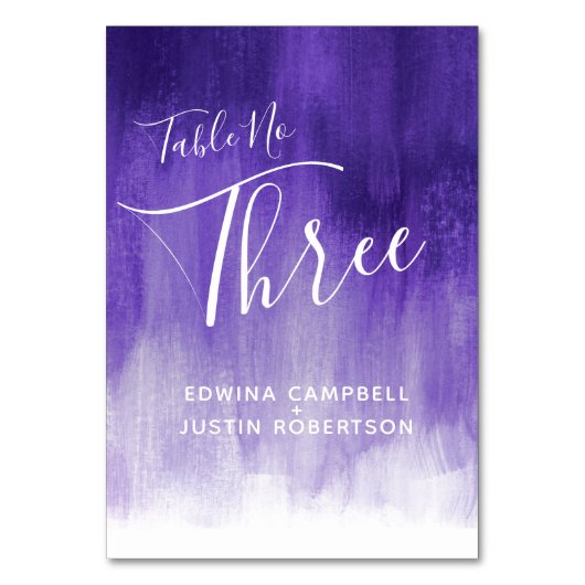 Paarse abstracte wasmoderne kunsttafel nummer drie kaart (Voorkant)