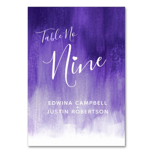 Paarse abstracte wasmoderne kunsttafel nummer nege kaart (Achterkant)