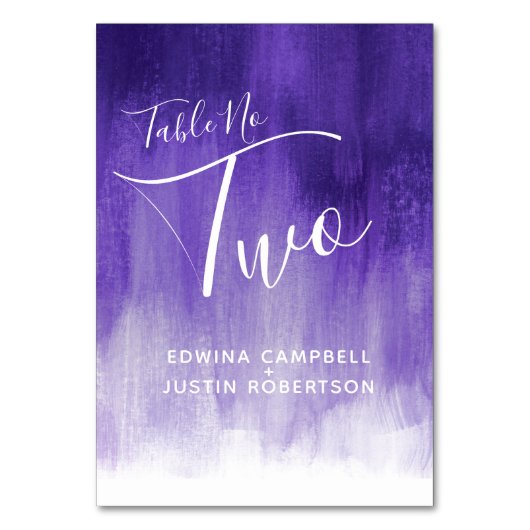 Paarse abstracte wasmoderne kunsttafel nummer twee kaart (Achterkant)