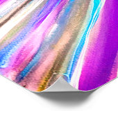 Paarse abstracte Waterverf Fashionable Unieke Poster (Hoek)