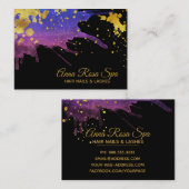 *~*Paarse Abstracte Waterverf Gold Luxe glam Visitekaartje (Voorkant / Achterkant)