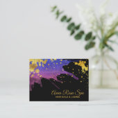 *~*Paarse Abstracte Waterverf Gold Luxe glam Visitekaartje (Staand voorkant)