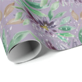 Paarse Abstracte Waterverf Lotus, bevroren Cadeaupapier (Rol Hoek)