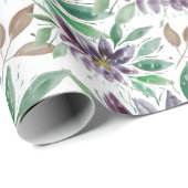 Paarse Abstracte Waterverf Lotus, bevroren Cadeaupapier (Rol Hoek)