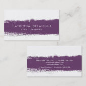 Paarse Abstracte Waterverf Splash-Visitekaartje Visitekaartje (Voorkant / Achterkant)