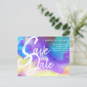 Paarse Abstracte Waterverf, Vet, Chic & Modern Briefkaart (Staand voorkant)