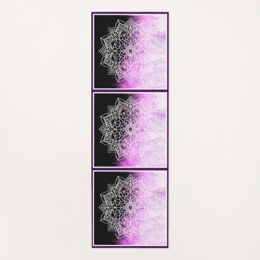 Paarse Abstracte Zen Mandala Yogamat (Voorkant)