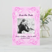 Paarse Abstracte Zwirlgrens sparen de Kaart van de (Staand voorkant)