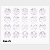 Paarse accent Groen Hart Bewaar de datum Stickers (Vel)