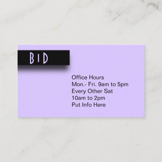 Paarse accent visitekaartje (Achterkant)