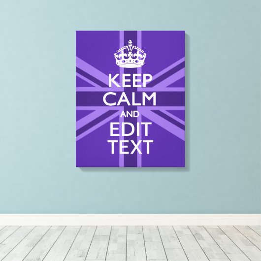 Paarse accenten houden kalm- en Jouw tekst-Uniefou Canvas Afdruk (Insitu (Houten vloer))