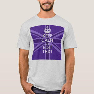 Paarse accenten houden kalm- en Jouw tekst-Uniefou T-shirt