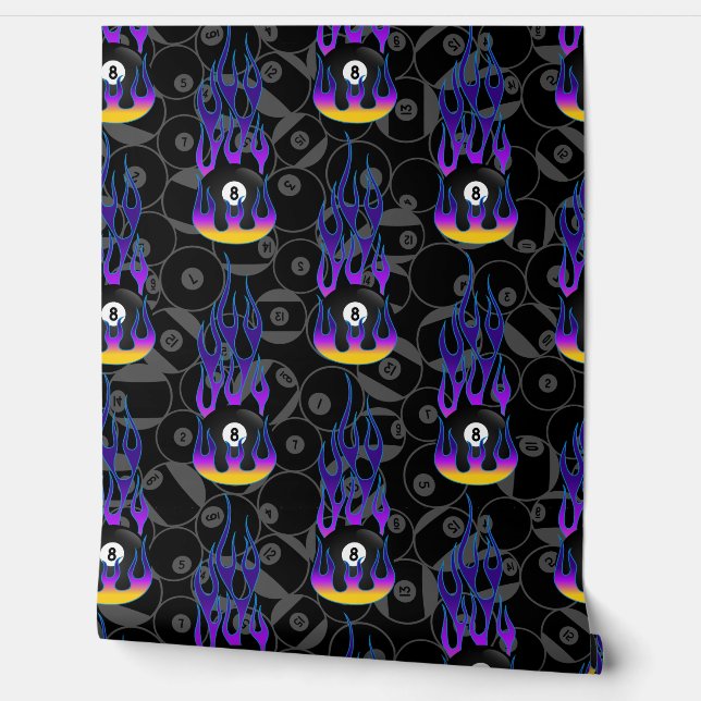 Paarse Acht Bal Behang (Afrollen)