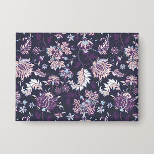 Paarse achtergrond Big Floral naadloos patroon Button