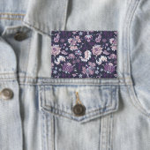 Paarse achtergrond Big Floral naadloos patroon Button (Insitu)