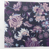 Paarse achtergrond Big Floral naadloos patroon Drieluik Aankondiging (Binnenzijde eerst)