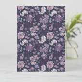 Paarse achtergrond Big Floral naadloos patroon Kaart (Staand voorkant)