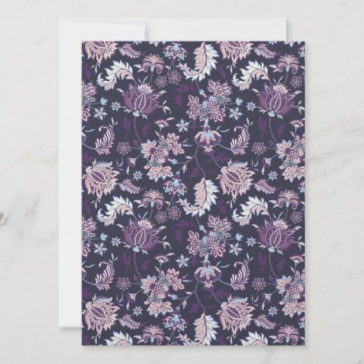 Paarse achtergrond Big Floral naadloos patroon Kaart (Voorkant)