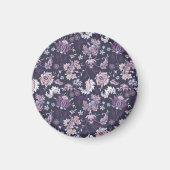 Paarse achtergrond Big Floral naadloos patroon Magneet (Voorkant)