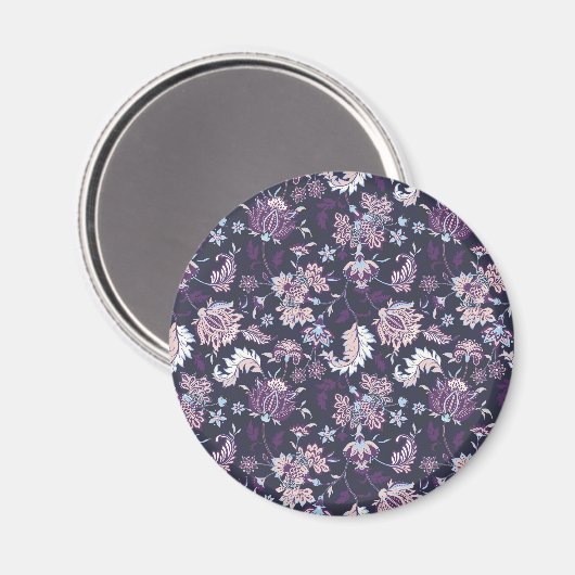 Paarse achtergrond Big Floral naadloos patroon Magneet (Voorkant / Achterkant)