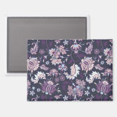 Paarse achtergrond Big Floral naadloos patroon Magneet (Voorkant / Achterkant)