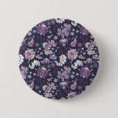 Paarse achtergrond Big Floral naadloos patroon Ronde Button 5,7 Cm (Voorkant)