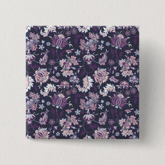 Paarse achtergrond Big Floral naadloos patroon Vierkante Button 5,1 Cm