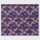 Paarse achtergrond Colorful Dream Catcher Cadeaupapier (Vlak)