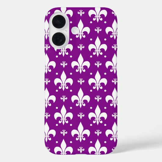 Paarse achtergrond Fleur-de-lis Patroonontwerp Case-Mate iPhone Case (Achterkant)