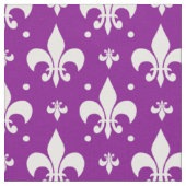 Paarse achtergrond Fleur-de-lis Patroonontwerp Stof (Close Up)