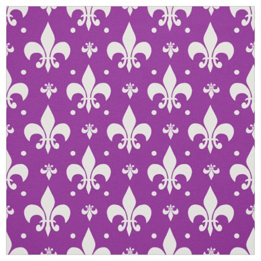 Paarse achtergrond Fleur-de-lis Patroonontwerp Stof (Swatch)