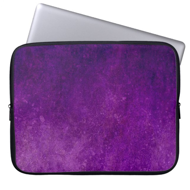 Paarse achtergrond grijptextuur laptop sleeve (Voorkant)