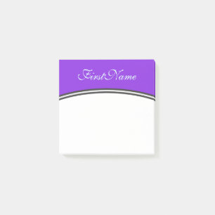 Paarse achtergrond + lichte cyaan Script-achtige n Post-it® Notes