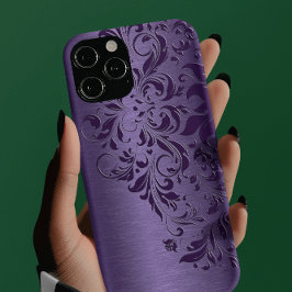 Paarse achtergrond met diepe Paarse vlakte Case-Mate iPhone 14 Pro Hoesje