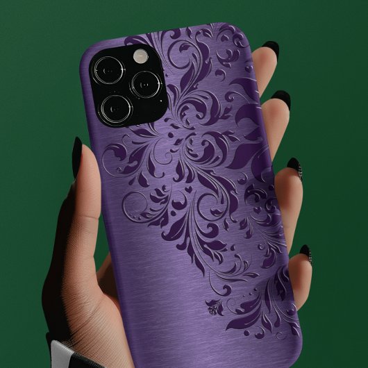 Paarse achtergrond met diepe Paarse vlakte Case-Mate iPhone Case