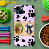 Paarse achtergrond met pootjes, aangepaste huisdie Case-Mate iPhone case