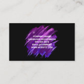 Paarse achtergrond met verfpenselen visitekaartje (Achterkant)