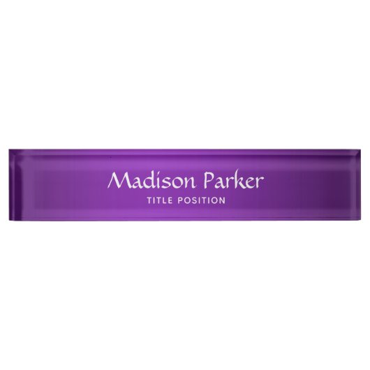 Paarse achtergrond naambordje (Voorkant)