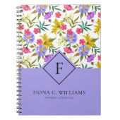 Paarse achtergrond notitieboek (Voorkant)