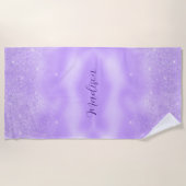 Paarse Achtergrond & Sparkle Glitter Strandlaken (Voorkant)