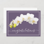Paarse achtergrond van Orchid Flower Gefeliciteerd Briefkaart (Voorkant / Achterkant)