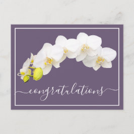 Paarse achtergrond van Orchid Flower Gefeliciteerd Briefkaart