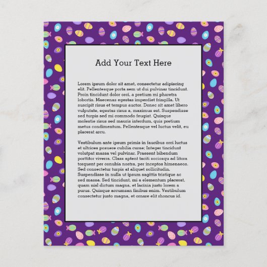 Paarse achtergrond van paaseistijl Kunstpatroon Flyer (Voorkant)