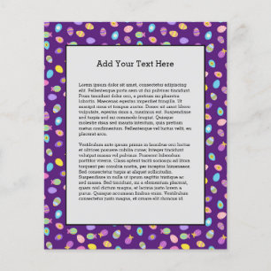 Paarse achtergrond van paaseistijl Kunstpatroon Flyer