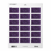 Paarse achtergrondadreslabel etiket (Full Sheet)
