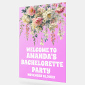 Paarse Acryl Bloemen Bachelorette Welkom Teken Acryl Bord (Hoek)